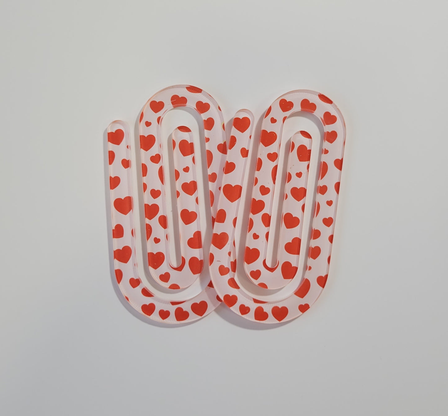 Acrylic Jumbo Paper Clip - Heart Design