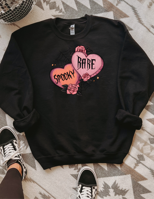 Spooky Babe Hearts Sweatshirt