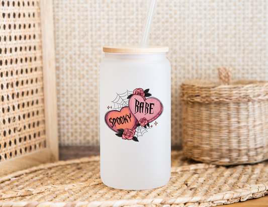 Spooky Babe Hearts Glass Cup