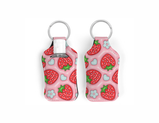Hand Sanitizer Keychain-Strawberries