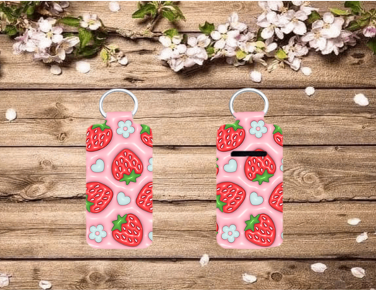 Chap/Lip Stick Keychain-Strawberries