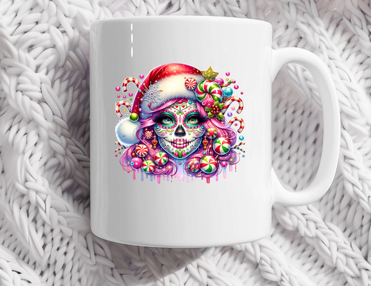 Sugar Skull Christmas coffee mug