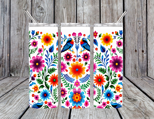 Talavera Floral Birds Tumbler