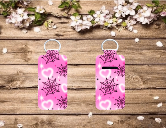Chap/Lip Stick Keychain-Webs and Hearts