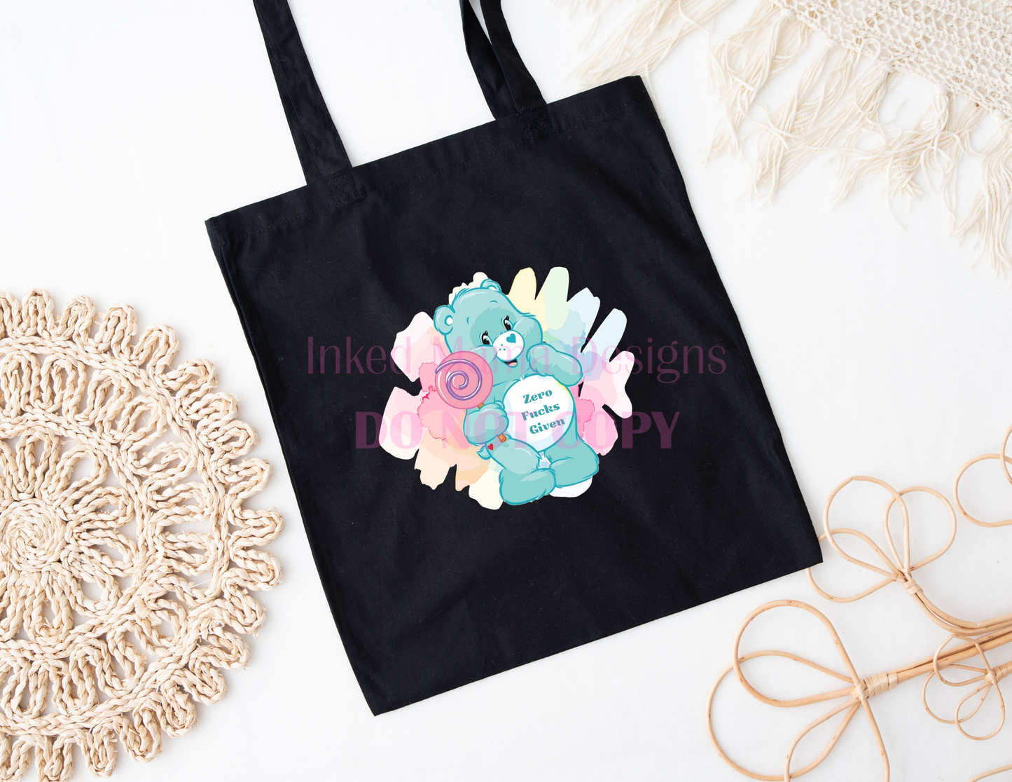 Don't Care Bear Tote Bags