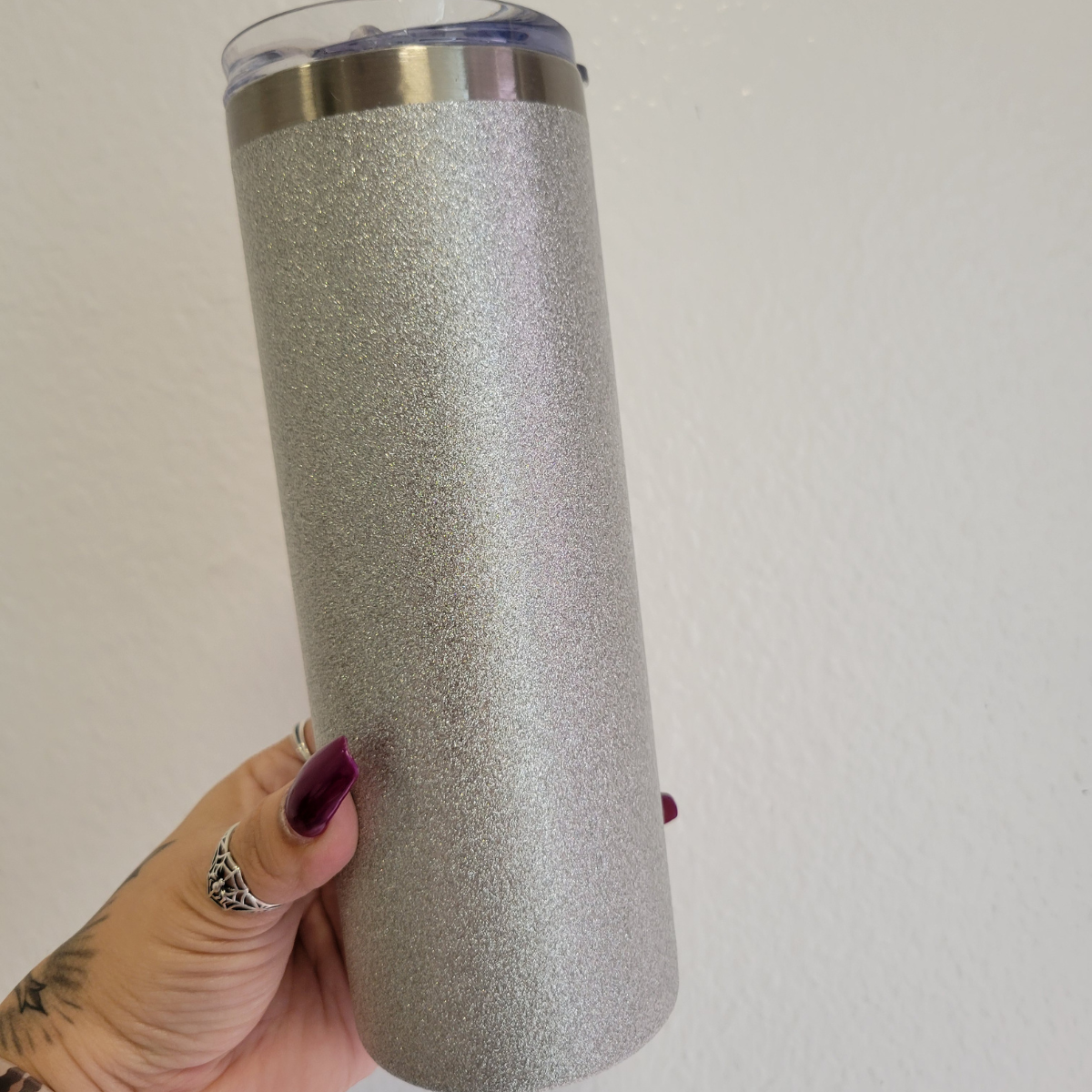 Silver Glitter Tumbler