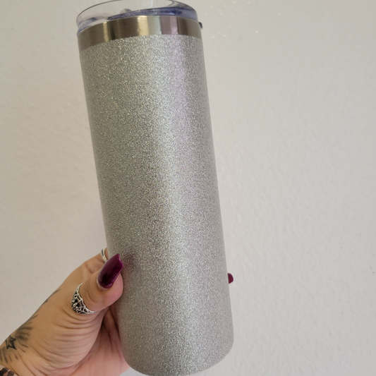 Silver Glitter Tumbler
